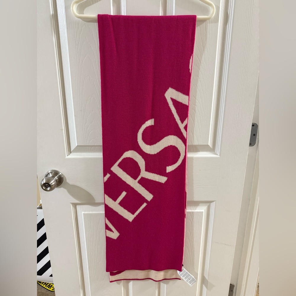 Versace Fuchsia and Cream Scarf